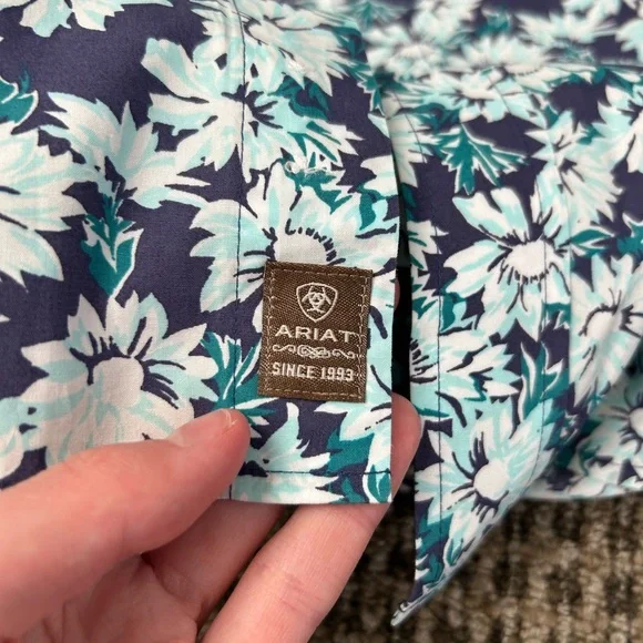 Ariat men's floral sunflower polo - Picture 3 of 4